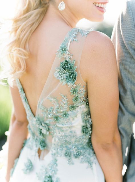 8 wedding dresses that are anything but traditional white! Photography: Maria Lamb - http://marialamb.co/ Emerald Wedding Dresses, Calligraphy Photography, Hair Design For Wedding, Color Wedding Dress, Ombre Wedding Dress, Green Wedding Dresses, Italian Countryside, Color Wedding, Blue Wedding Dresses