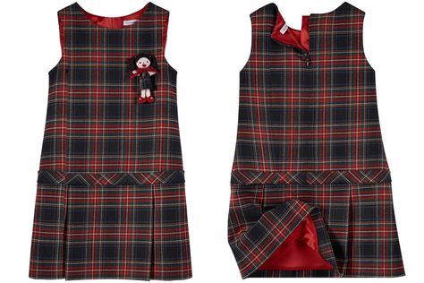 Pinafore Dress Outfit Winter, Check Outfit, School 2015, Kids Fashion Blog, Kids Winter Fashion, Cotton Frocks, Kids Fashion Trends, Dolce And Gabbana Kids, Kids Fashion Clothes