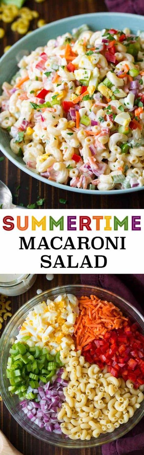 Homemade Macaroni Salad, Salad Taco, Salad Macaroni, Classic Macaroni Salad, Classic Pasta Salad, Colorful Veggies, Macaroni Salad Recipe, Creamy Dressing, Salad Pasta