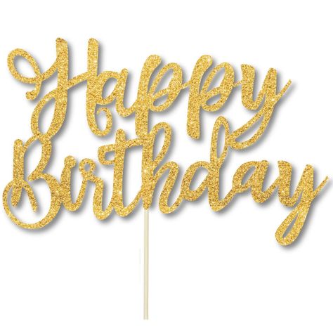 Tanduay Cake, Gold Happy Birthday Cake Topper, Happy Birthday Cupcake Topper, Diy Cake Topper Printable, Happt Birthday, Topper Kue, Personalized Cake Topper Birthday, Happy Birthday Topper, Happy Birthday Disney