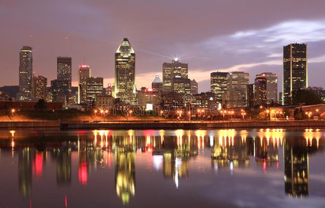 Montreal skyline at dusk, Quebec, Canada. Montreal skyline at dusk with reflecti , #ad, #dusk, #Quebec, #Montreal, #skyline, #Lachine #ad Montreal Skyline, Canada Montreal, Big Lake, Visit Canada, Of Montreal, Prince Edward Island, Montreal Canada, Quebec Canada, Favorite City