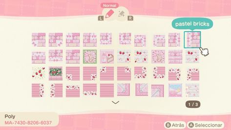 Animal Crossing Pink, Designs For Animal Crossing, Minecraft Pattern, Acnh Path, Acnh Inspiration, Pink Island, Animal Crossing Memes, Animal Crossing Guide, Acnh Design