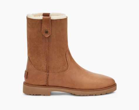 Romely Short Basic Shoes, Boots Slippers, Short Boot, Classic Boots, Short Boots, Womens Uggs, Ugg Boots, Chestnut, Leather Heels