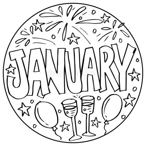 January Color By Number, January Illustration, January Worksheets, January Coloring Pages, January Printable, Month Coloring Pages, January Colors, Happy Birthday Printable, School Coloring Pages