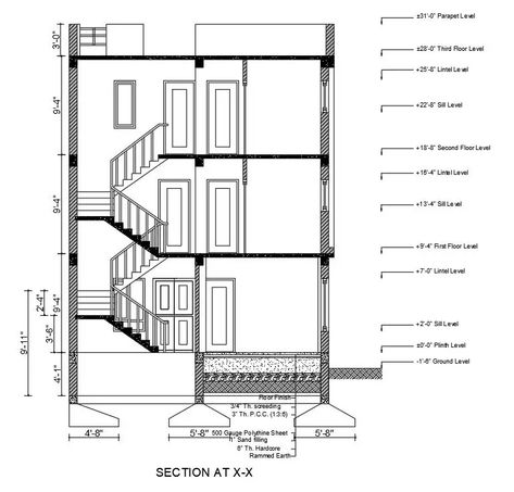 A section view of the 24’x38’ house building is given in this AutoCAD drawing model. Download now. - Cadbull Civil Drawing, Mechanical Drawings, Drawing Model, Civil Engineering Construction, 2 House, Construction Plan, Autocad Drawing, House Building, Model Drawing