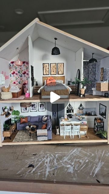 Rosa on Instagram: "It's been a blast building this little IKEA Dollhouse for my sister @carmele90 and brother in law @olias03. Most of the interior design comes from inspo and replicas of their real life house in Spain!! I can't wait to see it displayed in their living room 🇪🇸❤️ Love you guys so much and here's hoping to see you this summer 🙏😭 #miniatures #art #design #dollhouse #mini #miniaturedollhouse #moderndollhouse #dollhouseminatures #ikeadollhouse #ikea" House In Spain, Ikea Dollhouse, Stephen Sanchez, Dollhouse Decorating, Dollhouse Christmas, Modern Dollhouse, Holiday Pictures, Brother In Law, Miniature Christmas