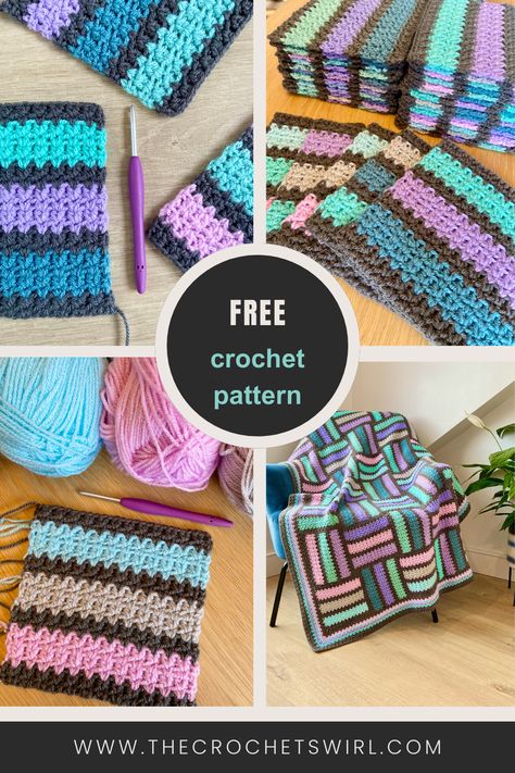 Free pattern for this modern crochet block. Modern Crochet Blanket Free Pattern, Fast Blanket Crochet Pattern, Blocking Crochet Squares, Crochet Blanket Designs Color Combos, C2c Afghan Pattern Free, Crochet Fast Blanket, Cool Crochet Blanket Patterns, Modern Crochet Squares, Easy Crochet Afghan Patterns Free Throw Blankets Simple