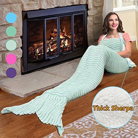 Catalonia Mermaid Tail Sherpa Blanket, Super Soft Warm#Affiliate Crochet Sleeping Bag, Cat Bed Pattern, Crochet Mermaid Blanket, Mermaid Tail Blanket Crochet, Crochet Cat Bed, Mother Days Gift, Mermaid Tail Blanket, Crochet Mermaid, Oversized Blanket