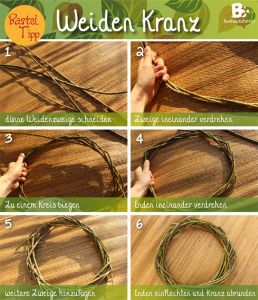 Weidenkranz Anleitung Make A Wreath, Willow Wreath, Willow Weaving, Diy Bird Feeder, Willow Branches, Diy Birds, German English, Wreath Tutorial, Color Crafts