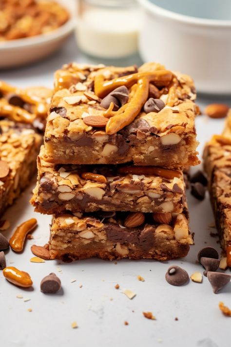 Chocolate Peanut Butter Pretzel Bars, Peanut Butter Pretzel Bars, Pretzel Bars, Cheese Pound Cake, Gluten Free Pretzels, Chunky Peanut Butter, Salty Treats, Creative Snacks, Cream Cheese Pound Cake