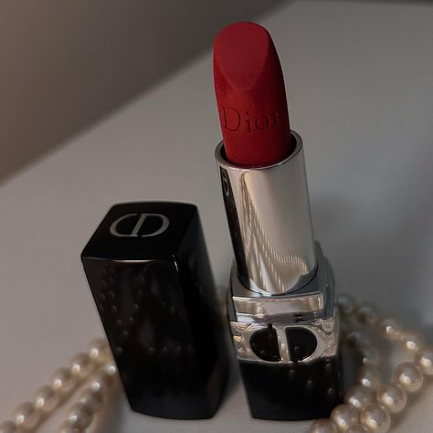 My Picture :) Rouge Dior Dior Lipstick Photography, Dior Red Lipstick Aesthetic, Red Dior Lipstick, Dior Red Lipstick, Classy Vibes, Dream Makeup, Dior Lipstick, Brand Clothes, Makeup Essentials