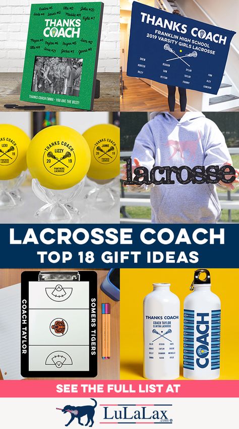 Thank your lacrosse coach at the end of an awesome lacrosse season with a unique personalized and sentimental gift they'll treasure! From frames and wood words the whole team can autograph to premium roster blankets and more, LuLaLax is your source for exclusive girls lacrosse gifts! Lacrosse Coach Gifts Ideas, Lacrosse Team Gifts, Lacrosse Coach Gifts, Personalized Coach Gifts, Coaches Gifts, Lacrosse Coach, Girls Lacrosse, Lacrosse Boys, Lacrosse Balls