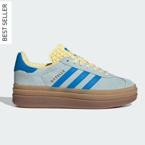 Brand New Nwt Adidas Gazelle Bold Gum Sole Platform Sneakers In Almost Blue Bright Blue Almost Yellow Size Women’s 8.5 The Cutest Summer Trainer! (Gazelles Run A Bit Big So Pls Read Sizing Reviews). Viral Tiktok Satellite Stompers! These Are Made In Women’s Sizes. Never Worn & Box Included. *Will Ship Same Day If Ordered Before 12pm Est M-Sat Excluding Holidays. Iconic Shoes In A Sleek Mix Of Suede And Leather With Thoughtful Details. Your Favorite Casual Sneaker Is Back And Reimagined. These Ad Gazelle Shoes, Gazelle Bold, Bold Shoes, Shoe Wishlist, Adidas Originals Women, Shoe Inspo, Swag Shoes, Women Lifestyle, Adidas Gazelle