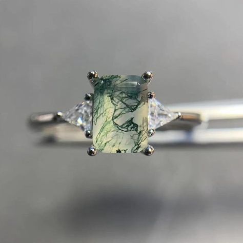 Rectangle Moss Agate Ring, Gorgeous Natural Moss Agate Ring, Green Moss Agate Engagement Ring, Vintage Engagement Ring, Natural Gem, Handmade Ring, 925 Sterling Silver Ring, Natural Gemstone Ring, Natural Moss Agate Engagement Ring For Women, Alternative Engagement Ring, Stackable Ring Women Alternative, Moss Agate Engagement Ring, Alternative Engagement Ring, Green Moss Agate, Agate Engagement Ring, Moss Agate Ring, Engagement Ring For Women, Natural Gemstone Ring, Alternative Engagement Rings