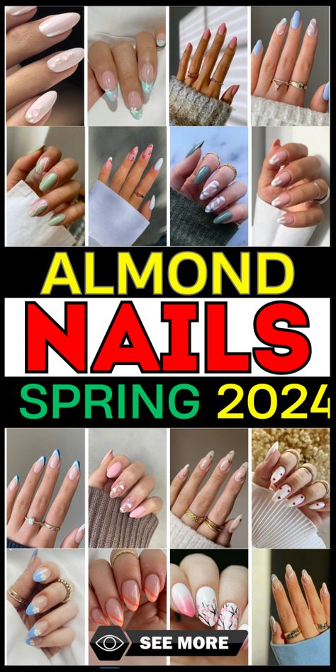 Discover the latest Almond Spring Nails 2024 trends with our chic designs. From serene pastel swirls to playful daisy accents, find the perfect nail art to express your springtime style. Get inspired by our curated collection of sophisticated and whimsical almond nail designs for a fresh seasonal look Spring Almond Nails, Almond Nail Designs, Pastel Trends, Short Almond Nails, Blue Tips, Short Almond, Spring Nail Colors, Almond Shape Nails, Floral Decal