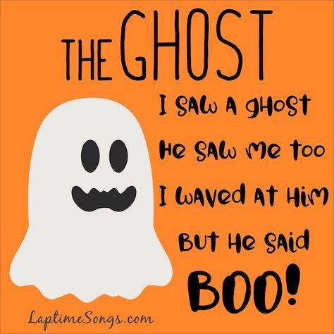 Ghost Preschool, Halloween Storytime, Little Ghost, Preschool Songs, A Ghost, Songs Lyrics, The Ghost, Story Time, Nursery Rhymes