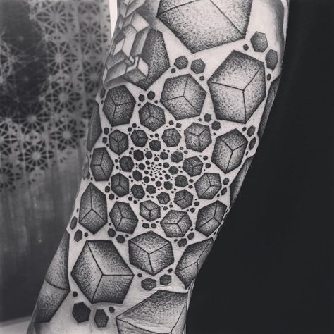 Desthex hexagon fractal design... #desthex #hexagon #geometry #fractal #fractals #fibonacci #fibonaccispiral #spiral #vortex #tattoo… Vortex Tattoo, Tattoo Geometric Design, Fractal Tattoo, Hexagon Tattoo, Fractal Design, Back Pieces, Tattoo Inspo, Tattoo Idea, Tattoo On