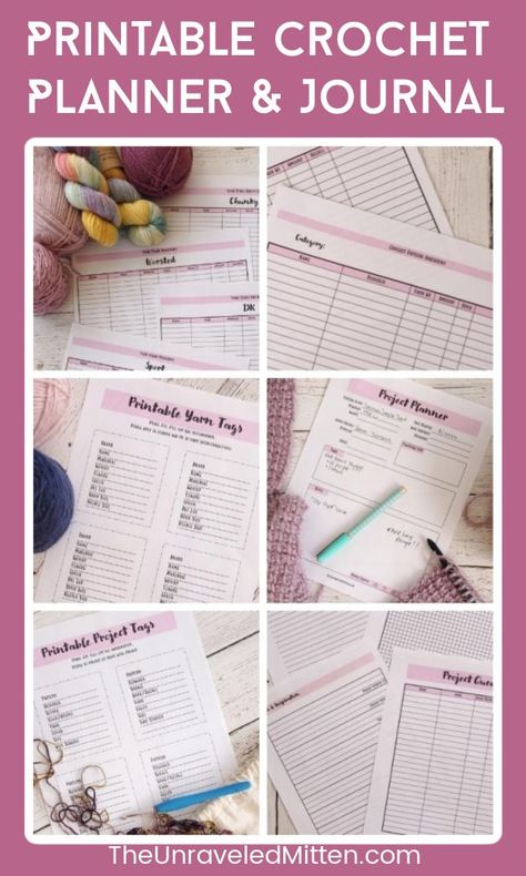 Get your crochet life organized and find mroe time to crochet with this FREE printable crochet planner and journal. Yarn and pattern inventory, project planner, notes pages and more. Crochet Planner, Crochet Journal, Project Planner Printable, Crochet Organizer, Planner And Journal, Journal And Planner, Planner Notes, Crochet Tools, Craft Planner