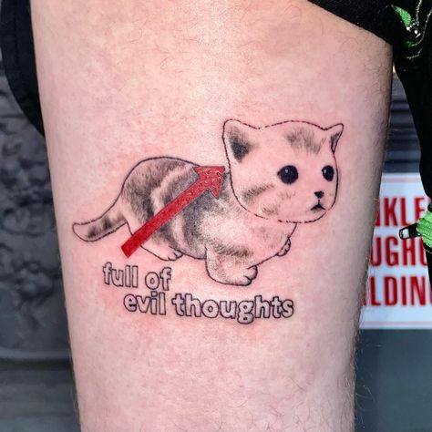 @notokmeow • Instagram photos and videos Silly Tattoos, Instagram Admin, Gang Tattoos, Emo Tattoos, Matching Tats, Pen Doodles, Sigil Tattoo, Scar Tattoo, Drain Gang