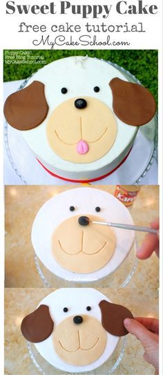 Puppy Cake~ A Blog Tutorial | My Cake School My Cake School, Puppy Birthday Cakes, Rock Cake, Puppy Cake, Dog Birthday Cake, Cake Blog, Animal Cakes, Dog Cakes, Puppy Birthday