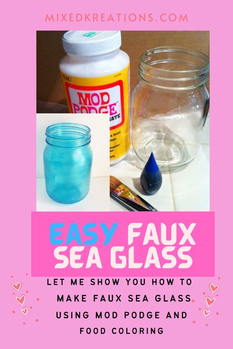 Sea Glass Jars Diy, Sea Glass Mason Jars Diy, Sea Glass Effect Diy, Diy Sea Glass Paint, Sea Shell Crafts Diy Mason Jars, Fake Sea Glass Diy, Sea Glass Jars, Seaglass Mason Jars Diy, How To Make Sea Glass Diy Without Rock Tumbler