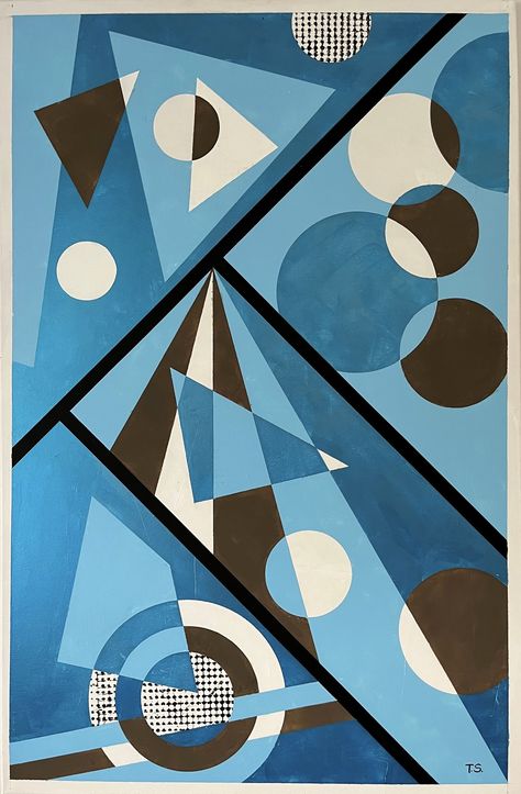 https://flic.kr/p/2o8v4K4 | Geometric Abstract Painting | "Weightless" by Thomas Schöffl | "Weightless" by Thomas Schöffl: 75x115cm; acrylic painting on canvas || 2021 (Vienna, AT) || geometric abstract artwork; design; monochrome; blue; wall art Abstract Art Monochrome, Geometric Abstract Artwork, Geometric Abstract Painting, Shapes Drawing, Geometric Shapes Drawing, Monochrome Wall Art, Geometric Abstraction, Graphic Art Prints, Glass Diy