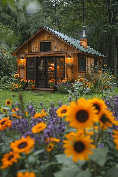 Tiny Luxury, Cabin Style Homes, Cabin Office, Cabin Aesthetic, Cozy Cottages, Little House Plans, Cottage In The Woods, Garden Yard Ideas, Dream Living