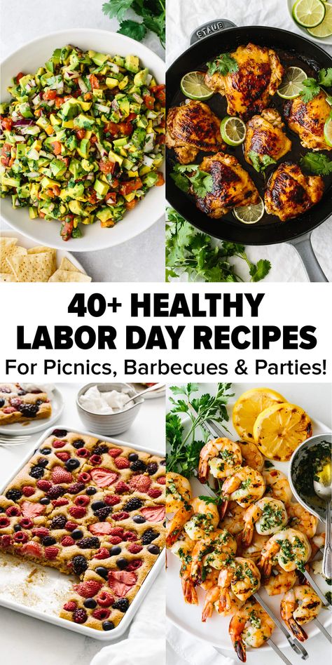 Here's an officia list of labor day food ideas that are easy, healthy, and great for picnics, barbecues, and beach parties! #picnicfoodideas #laborday #healthyrecipes #beachpicnic Fall Bbq Party Food, Labor Day Pool Party Ideas, Healthy Labor Day Recipes, Laborday Weekend Food, Labor Day Weekend Food, Labor Day Picnic Food Ideas, Labor Day Dinner Ideas, Labor Day Meals, Beach Dinner Ideas