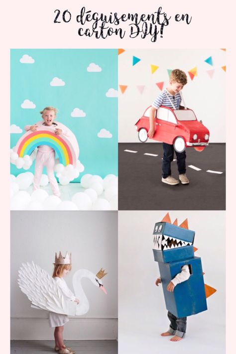 Si vous me suivez depuis un moment sur le blog, vous savez à quel point j’aime les tutos à confectionner en carton! Un grand carton peut réellement vous sauvez la vie un jour de pluie :) Les … Carton Diy, Kids Carnival, Dressup Party, Toddler Life, Carnival Costumes, Diy Costumes, Children Photography, Kids Costumes, Diy For Kids