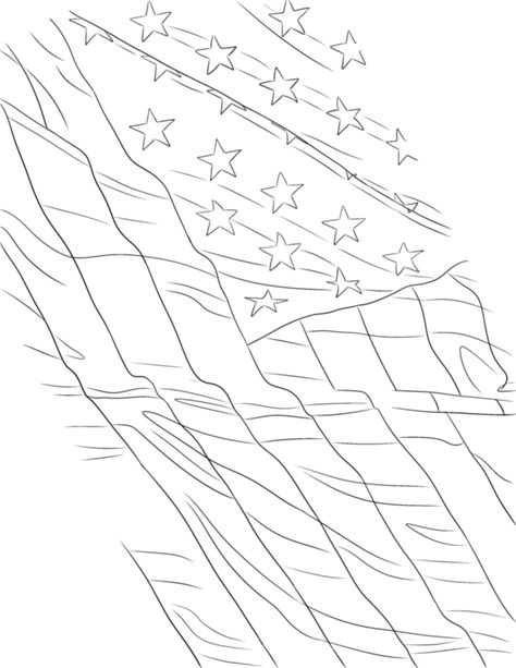 Waving American Flag Drawing, Waving Flag Drawing, Flag Tattoo Stencil, American Flag Tattoo Stencil, American Flag Outline, American Flag Tattoo Design, Usa Flag Tattoo, American Flag Stencil, American Flag Forearm Tattoo