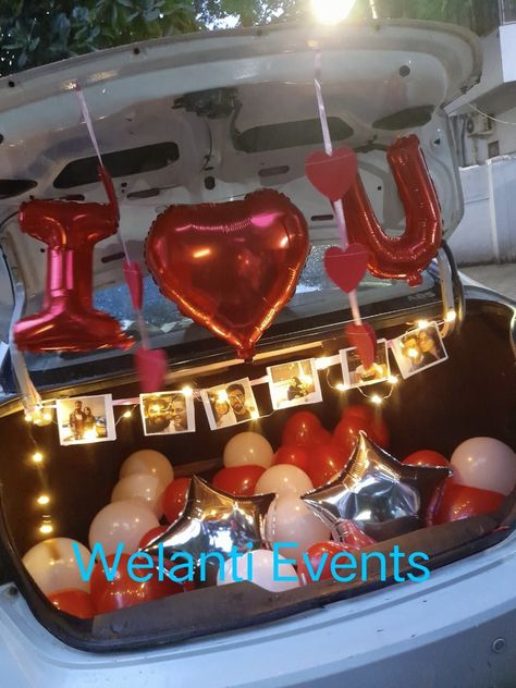 Car Decoration For Birthday Surprise For Boyfriend, Car Trunk Valentines Surprise, Car Decoration For Anniversary Surprise, Bday Decoration In Car, Car Decoration For Birthday Surprise, Car Trunk Surprise Ideas, Car Surprise, Diy Valentine Gifts For Boyfriend, Birthday Behavior