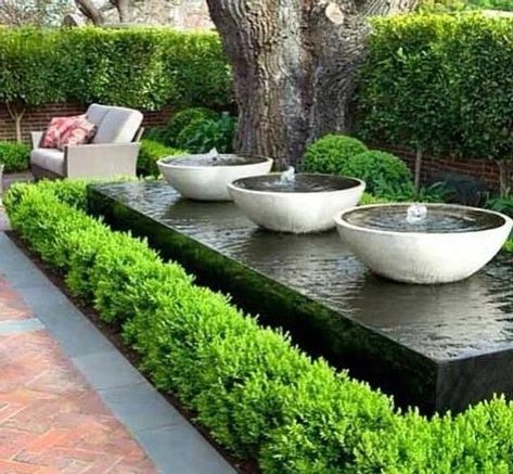 Kolam Koi, Taman Air, Outdoor Water Features, Front Yard Garden Design, Desain Lanskap, Modern Landscape Design, Water Features In The Garden, Have Inspiration, Garden Fountain