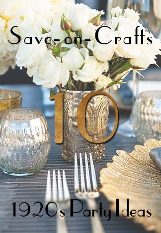 1920s Party Ideas 1920s Party Table Setting, 1920s Table Decor, 1920s Party Ideas, 1920s Table, 1920 Theme Party, Roaring 20s Party Decorations, Seashells Crafts, Roaring 20s Birthday, Il Grande Gatsby