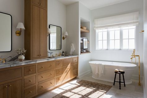 We’re so excited to share our Nebraska Lake House Project with you today! This home is outside Omaha Nebraska in a developing community. The client purchased this build as a vacation home on the lakefront. They're the kind of family that everything happens where they are so this home was designed with entertaining on the forefront of many decisions. Dwell Bathroom, Mom Bathroom, Lake House Bathroom, Funky House, Kitchen Post, Light And Dwell, Modern Lake House, Primary Bath, Dorm Inspo