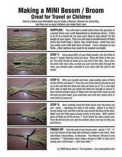 Making A Mini Besom ( broom ) Besom Broom, Witchcraft Diy, Witch Tools, Wiccan Crafts, Pagan Crafts, Grimoire Book, Eclectic Witch, Witch Diy, Hedge Witch