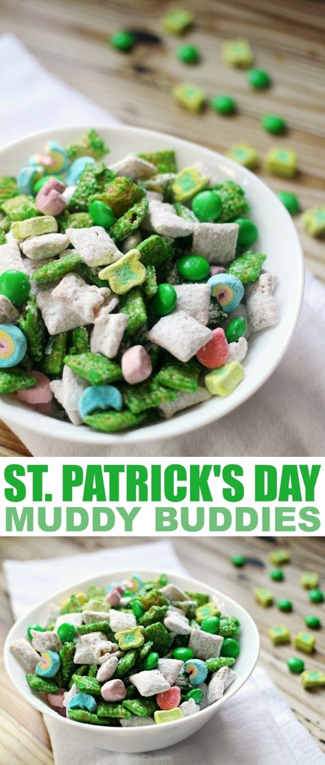 St Patrick's Day Appetizers, St Patricks Food, St Patrick Day Snacks, Muddy Buddies Recipe, Hp Sauce, St Patrick Day Treats, St Patricks Day Food, Muddy Buddies, Sweet Treats Desserts