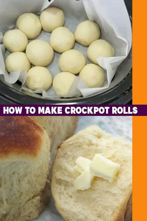 How To Make Rolls, Crock Pot Bread, Slow Cooker Bread, Homemade Rolls, Dinner Rolls Recipe, Crockpot Dishes, Roll Recipe, Easy Bread Recipes, Crock Pot Slow Cooker