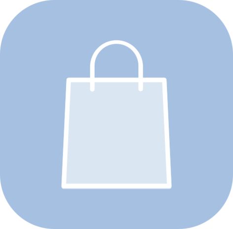 Blue Shopping Icon, Shopping Icon Aesthetic, Shop App Icon, Shopping App Icon, Social Media Logos Icons, Blue Moodboard, Icon Package, Water Wallpaper, App Store Icon