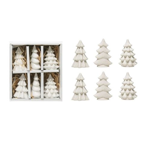 Tree Box, Seasonal Displays, Creative Co Op, Collection Box, Mini Christmas Tree, White Tree, Tree Gift, Holiday Tables, Holiday Design