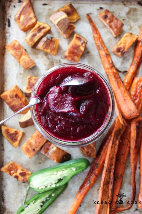 If you’ve ever eaten at By Chloe, you’ve had the pleasure of trying beet ketchup.  I had never even heard of it prior to eating at Chloe’s restaurant but once taste… and Bill & I were head over heels. So that’s where the inspiration for this yummy recipe started.  I researched several recipes online and this … Beet Ketchup Recipe, Beet Ketchup, Cooked Beets, Sweet Fries, Ketchup Recipe, Condiment Recipes, Canned Goods, Green Planet, Salad Dressings