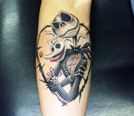 Luv Tattoo, Skellington Tattoo, Tattoo Nightmares, Christmas Tattoos, Jack Skellington Tattoo, Sick Tattoos, Jack Tattoo, Horror Tattoos, Jack Y Sally