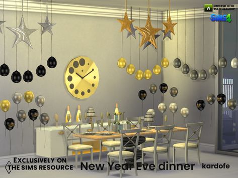 New Years Eve Dinner, Sims 4 Game Mods, Best Sims, Dinner Decoration, New Years Eve Decorations, New Years Dress, Decor Buy, Table Lamps For Bedroom, New Year Decor