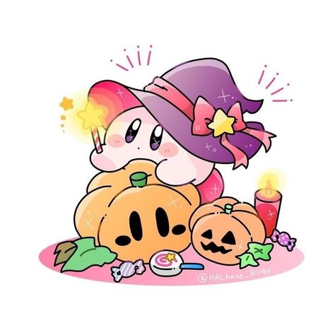 Kirby Art Nintendo, Kirby Halloween, Kirby Pokemon, Kirby Memes, Halloween Wallpaper Cute, Kirby Character, Gamers Anime, Kirby Art, Images Kawaii