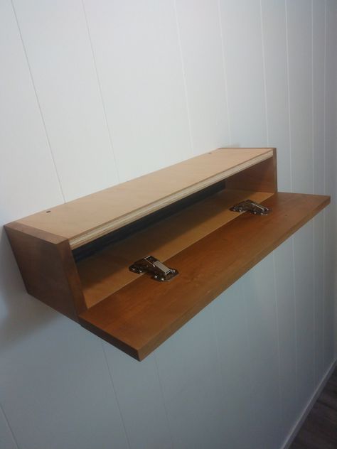 Shelf With Hidden Compartment, Floating Shelf Hidden Storage, Diy Floating Shelf With Hidden Storage, Floating Shelves With Drawers, Shelf With Storage, Wall Shelf With Drawer, Floating Cabinet, Floating Shelf With Drawer, Self Closing Hinges