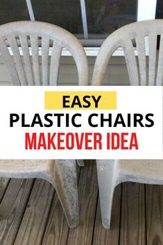 Has your outdoor furniture seen better days? Check out this easy DIY face lift idea and learn how to paint your old dirty plastic chairs to give them new life. #diy #plastic #chairs #makeover Plastic Chair Makeover, Diy Face Lift, Chair Makeover Ideas, Plastic Patio Chairs, Patio Furniture Makeover, Farmhouse Gallery Wall, Planter Project, Plastic Chairs, Recycle Timber