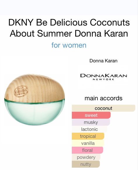 Dkny Perfume, Dkny Be Delicious, Coconut Perfume, Perfume Scents, Perfume Lover, Make Me Up, Signature Scent, Perfume Collection, Donna Karan