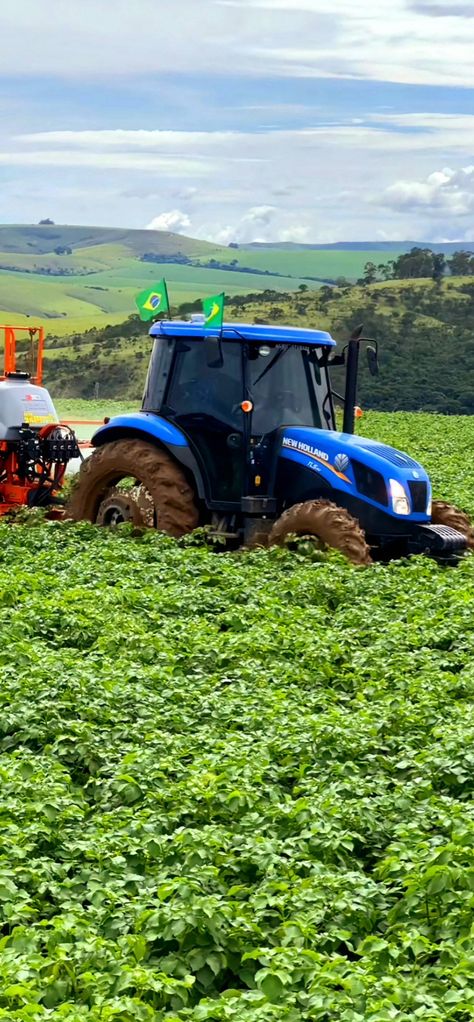 New Holland Tractor Wallpaper, Diego Souza, Farming Photography, New Holland Agriculture, Tractor Birthday Party, Garden Modern, Tractor Birthday, Agriculture Farming, New Holland Tractor