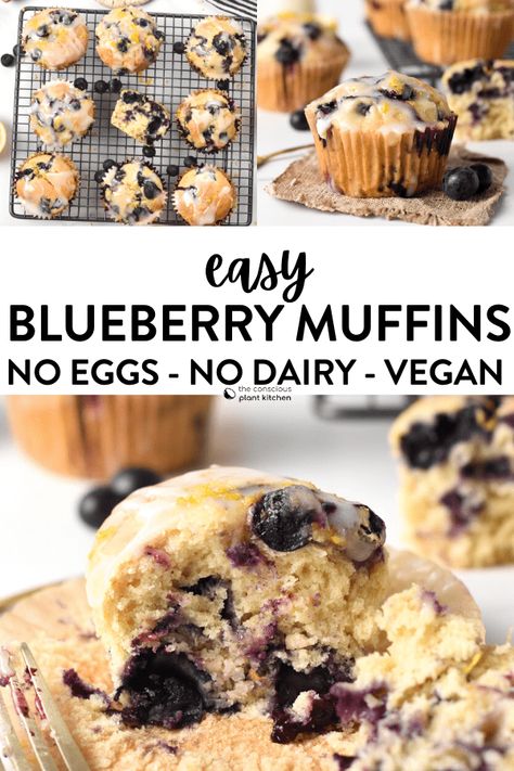 Vegan Blueberry Muffins - The Conscious Plant Kitchen - TCPK Conscious Plant Kitchen, Blueberry Oat Muffins, Mini Chocolate Chip Muffins, Workout Smoothie Recipes, Vegan Blueberry Muffins, Healthy Cereal Breakfast, Easy Blueberry Muffins, Best Blueberry Muffins, Blueberry Oat