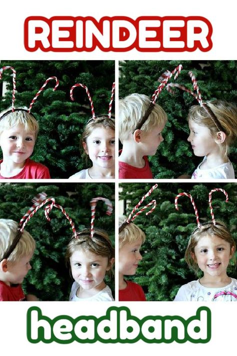 Kids will love this reindeer antler headband craft for Christmas. Candy Cane Headband, Reindeer Antlers Headband, Christ Centered Christmas Traditions, Diy Reindeer, Popsicle Stick Christmas Crafts, Holiday Food Crafts, Reindeer Ears, Fun Winter Crafts, Winter Diy Crafts