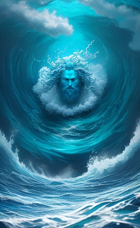 Neptune God of the Sea created with ai  #aiart #neptune #god #godofthesea #aiartist #ai #viral #viralart  #conceptart #characterdesign #midjourney #wombodream #nct #dalle2 #art #water #sea #godofwater #watergod Poseidon Wallpaper, Neptune God Of The Sea, Neptune God, Knights Templar Symbols, God Of Water, Story Brand, Marvel Art Drawings, Water God, Sea Tattoo